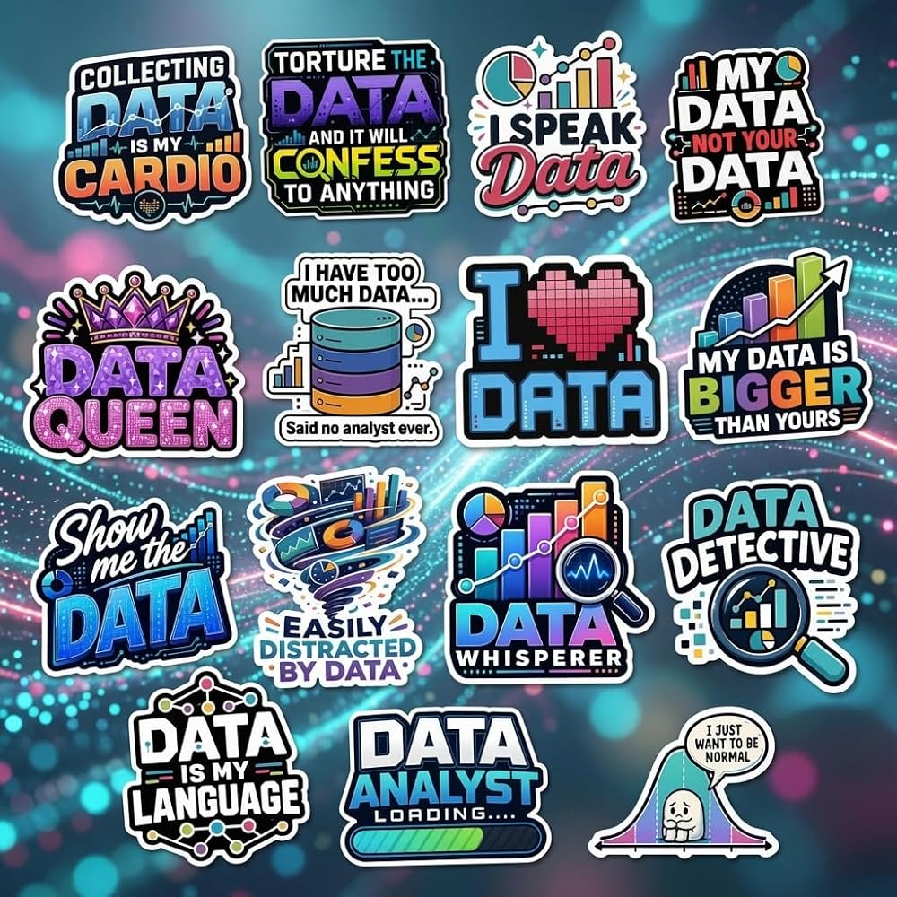 15Pcs Data Analyst Stickers For Data Lovers Tech Decals — 사진 1
