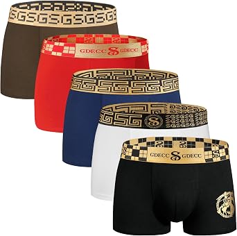 Mens Underwear Boxer Brief Multicolor Cotton Stretch Cotton Flat Front Underpants for Men