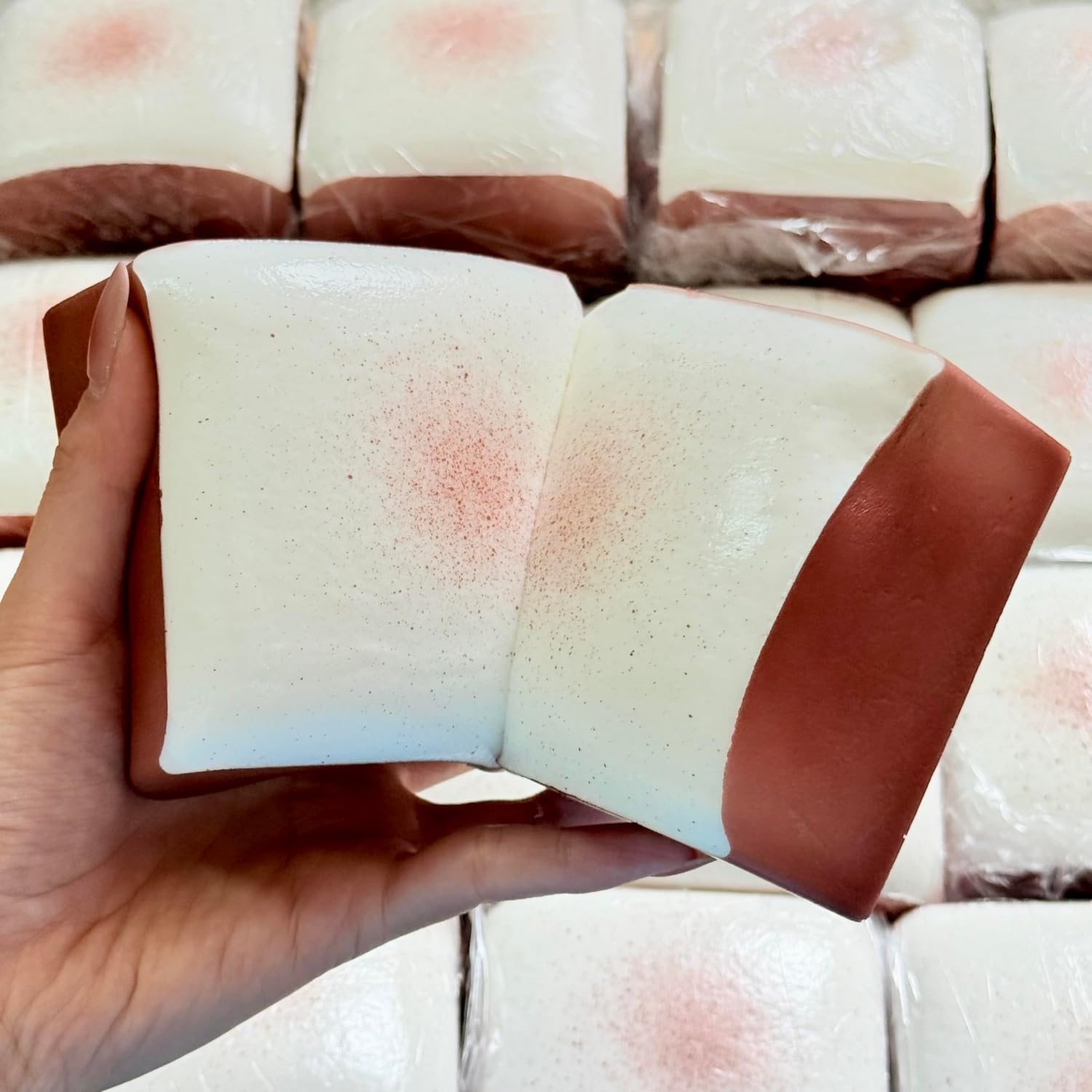 Slow Rising Bread Squishy Toast, Sticky Food Squishies & Soft Foam Stress Relief Squeeze Toy, Sensory Squishy Fidget Desk Decor Stress Ball Alternative (Brown)