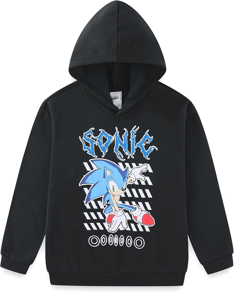 SEGA Sonic the Hedgehog - Sudadera con capucha para niños grandes