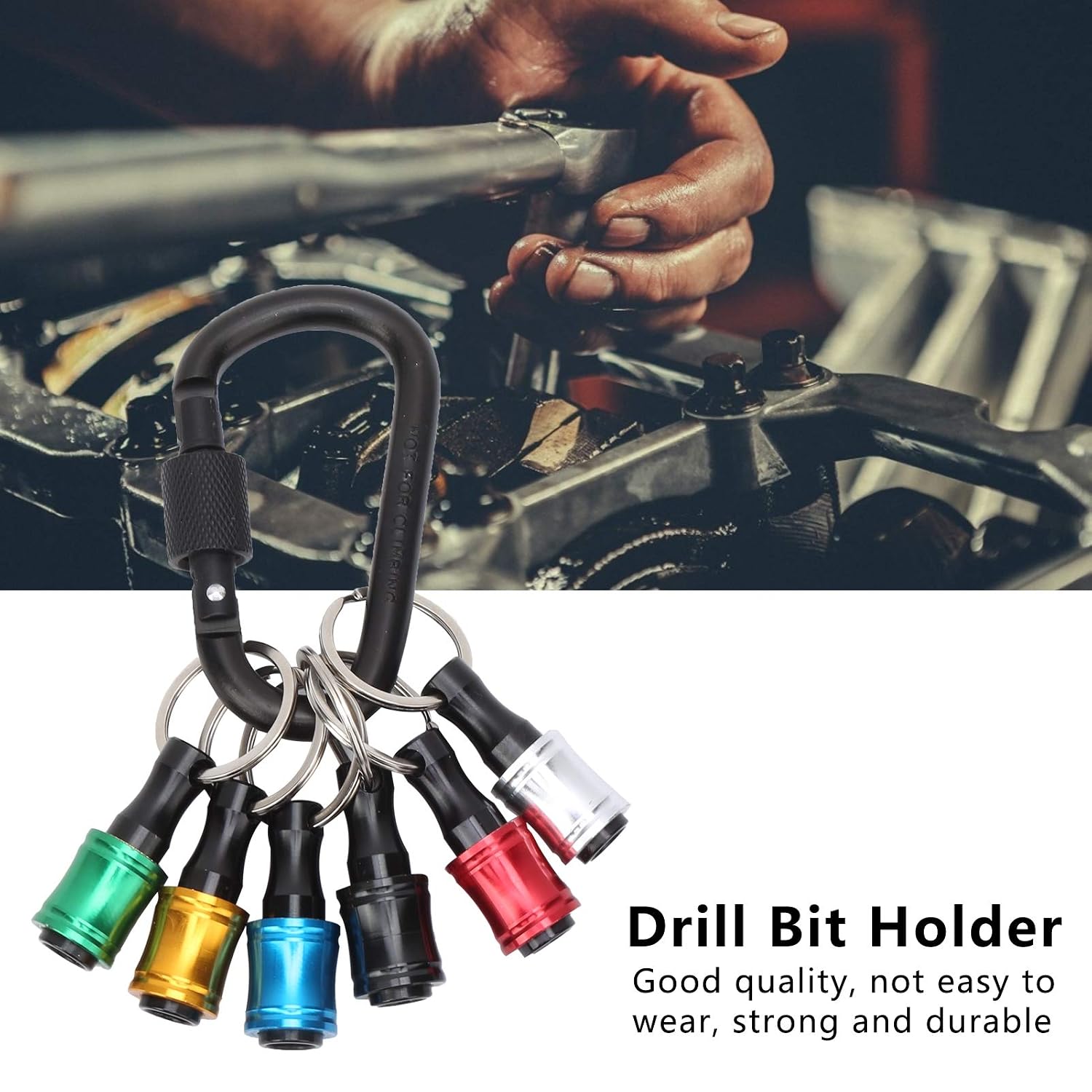 6 Pieces 1/4 inch Aluminum Alloy Hex Shank Keychain Quick Release Drill Bit Screw Adapter Easy Change