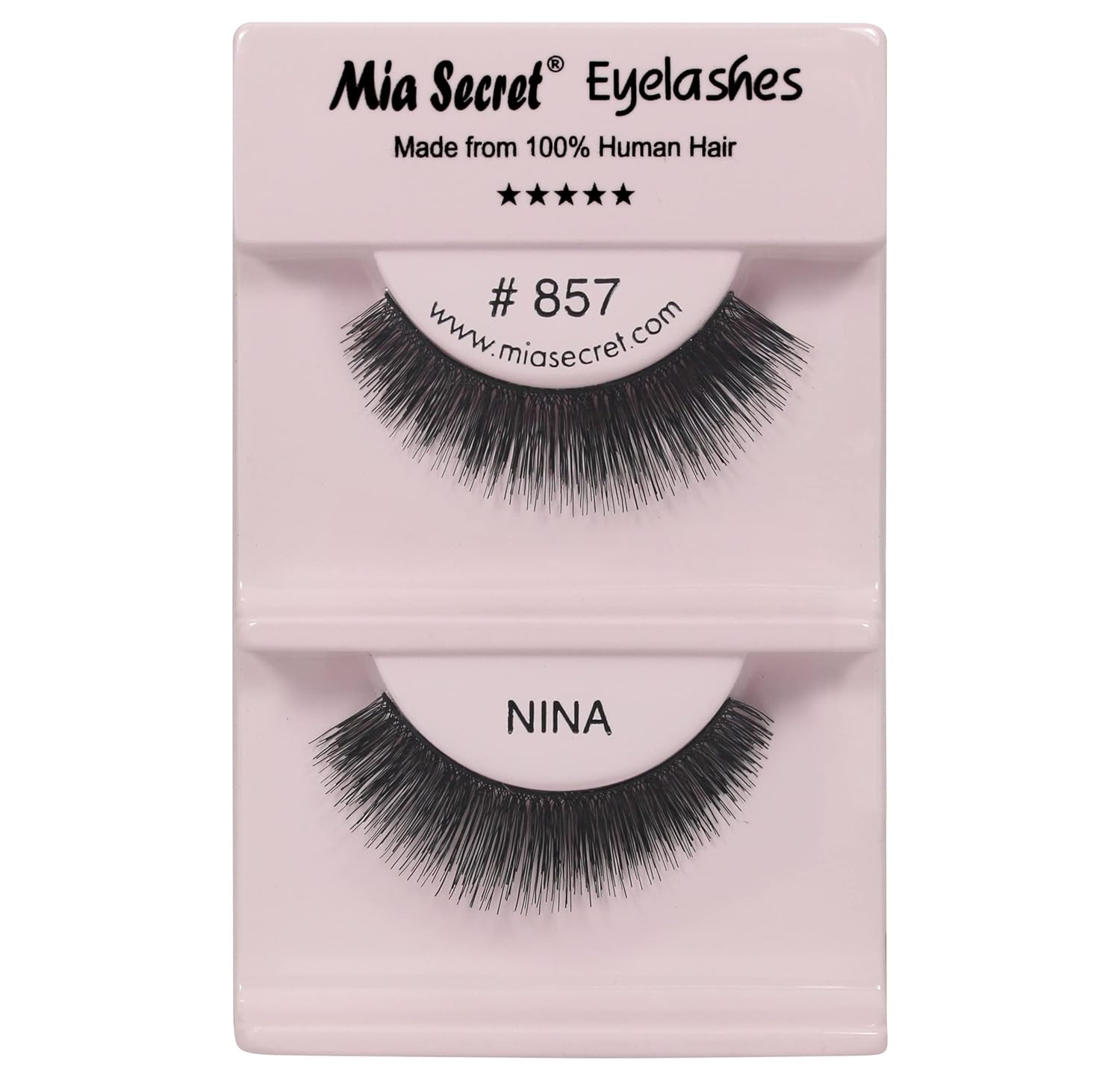 Mia Secret Demi Wispies Eyelashes - Natural Style False Eyelash - Long End Wispy Strip Lashes - Invisible Clear Band - Reusable and Lightweight Human Hair Lash - 4 Pack
