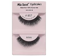 Vista 8 de Mia Secret Demi Wispies - Pestañas postizas de estilo natural, pestañas de tira fina, banda transparente invisible, pestañas de cabello humano