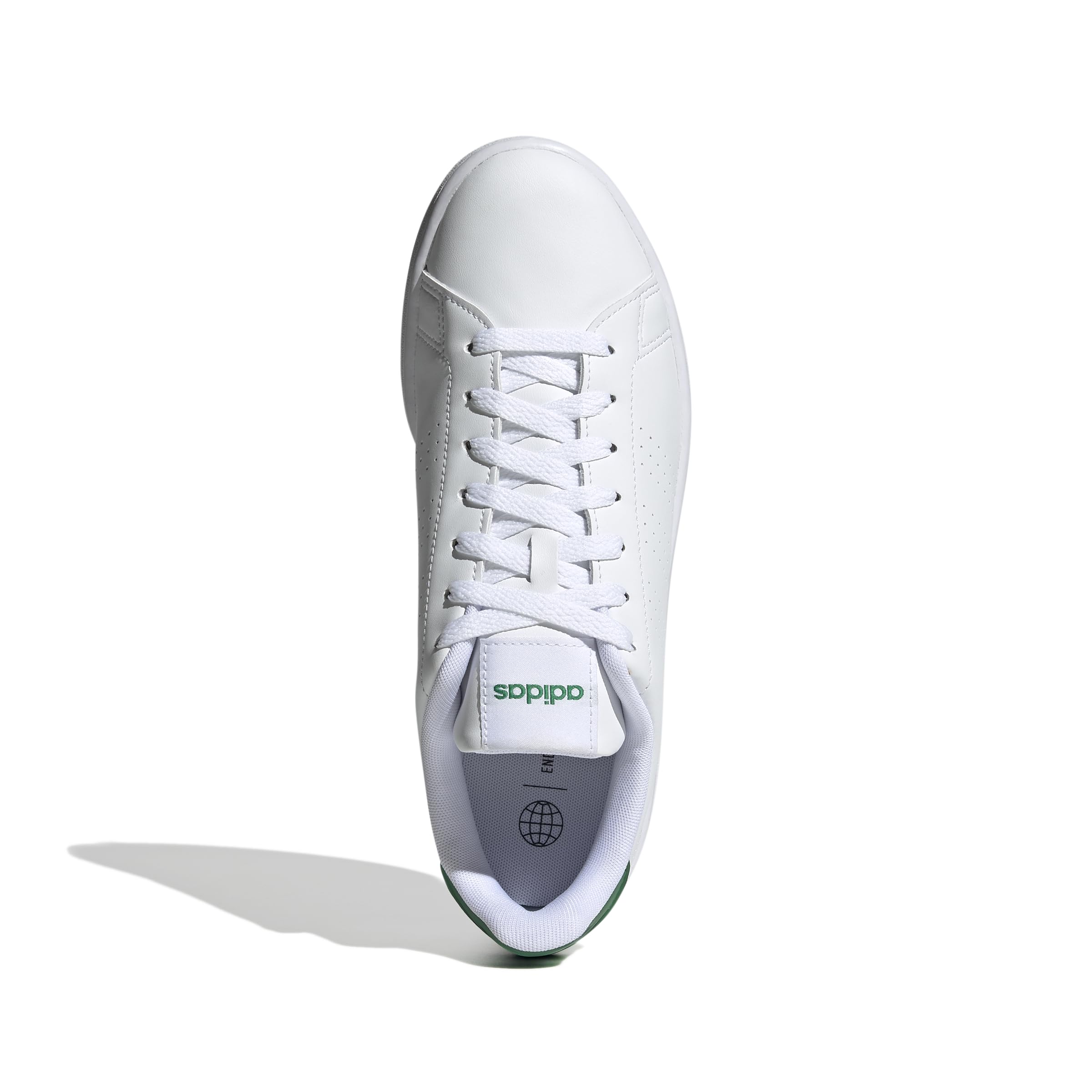 adidas Herren Advantage Shoes, Cloud White/Cloud White/Green, 41 1/3