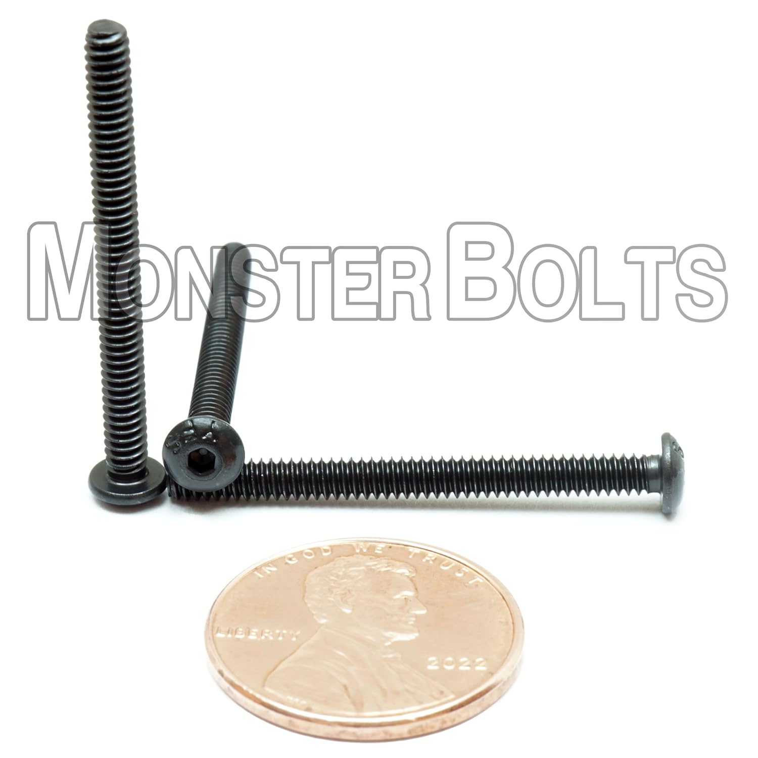 MonsterBolts - #4-40 x 1 1/4" Button Head Socket Cap Screws, ASME B18.3, Alloy Steel, Black Oxide, 100 Pack