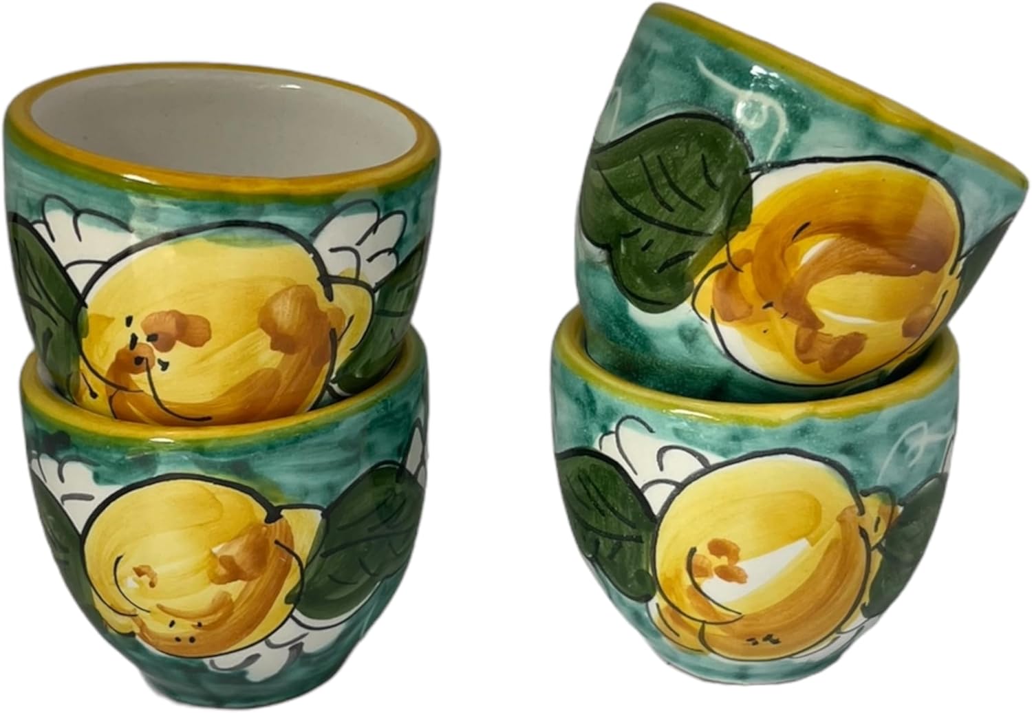 Espresso Cup Set of 4, Ceramic Cups Made in Italy, 2 oz Italian Coffee Cups, Coffee Lover Gift Set, Made in Italy Pottery