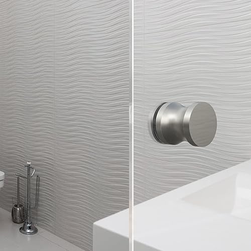 Miniatura 3 de CKB Pomo de puerta de ducha, tirador de una sola cara para vidrio de 14 a 12 pulgadas, acero inoxidable con superficie de níquel cepillado