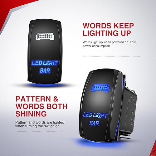 Miniatura 22 de Barra de luz LED Nilight. arnés de cableado, kit de 12 V, interruptor basculante, láser de 5 pines, interruptor de encendido y apagado impermeable