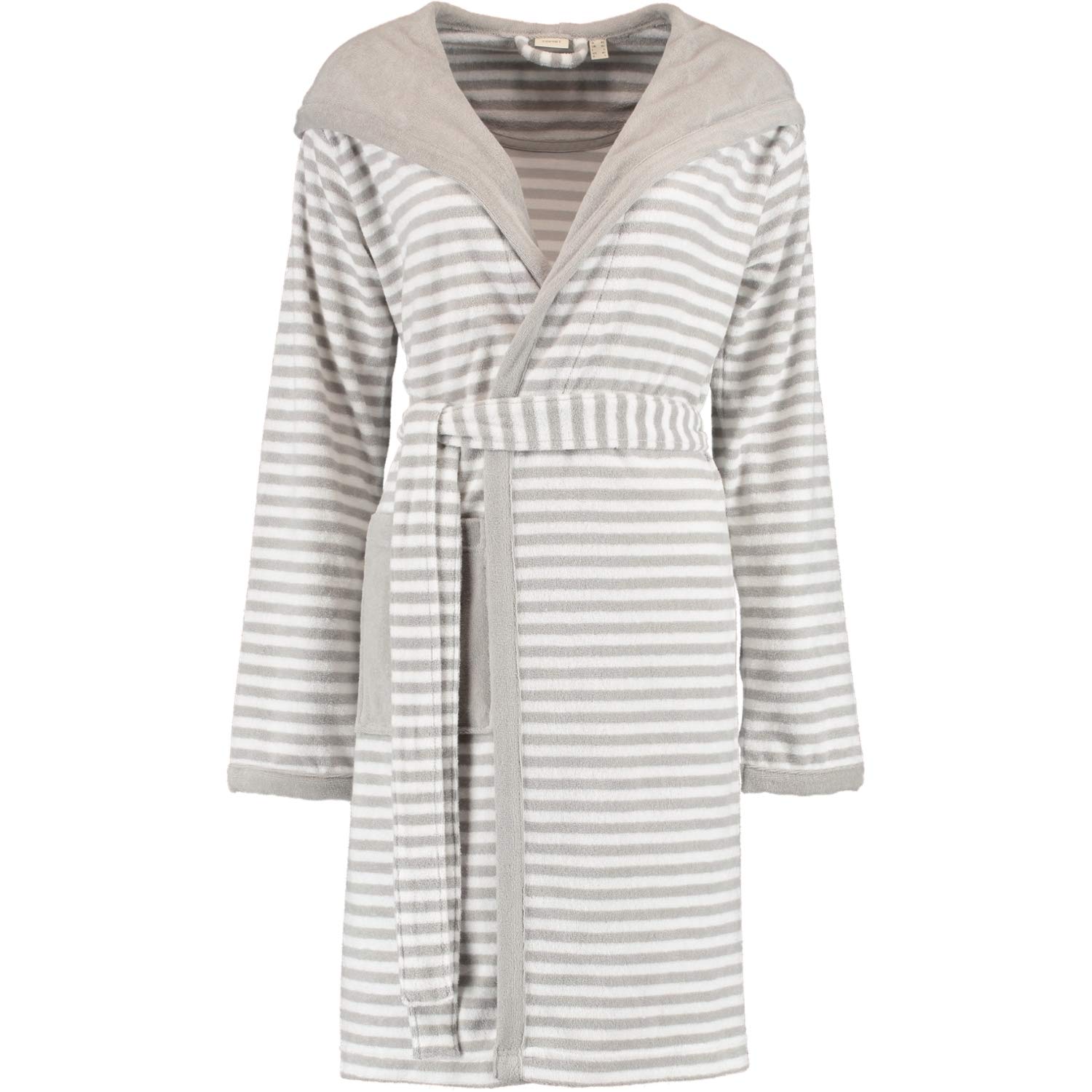 ESPRIT Szlafrok frotte w paski z kapturem, Stone, 48