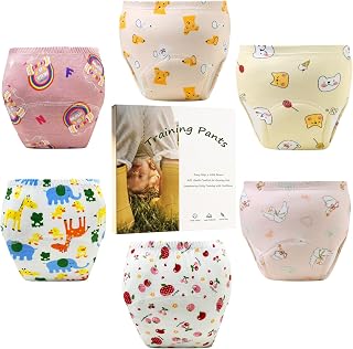 Reusable Kid Confident Panties,Children's Potty Underwear 100% Cotton for 2T-6T(6PCS,S)