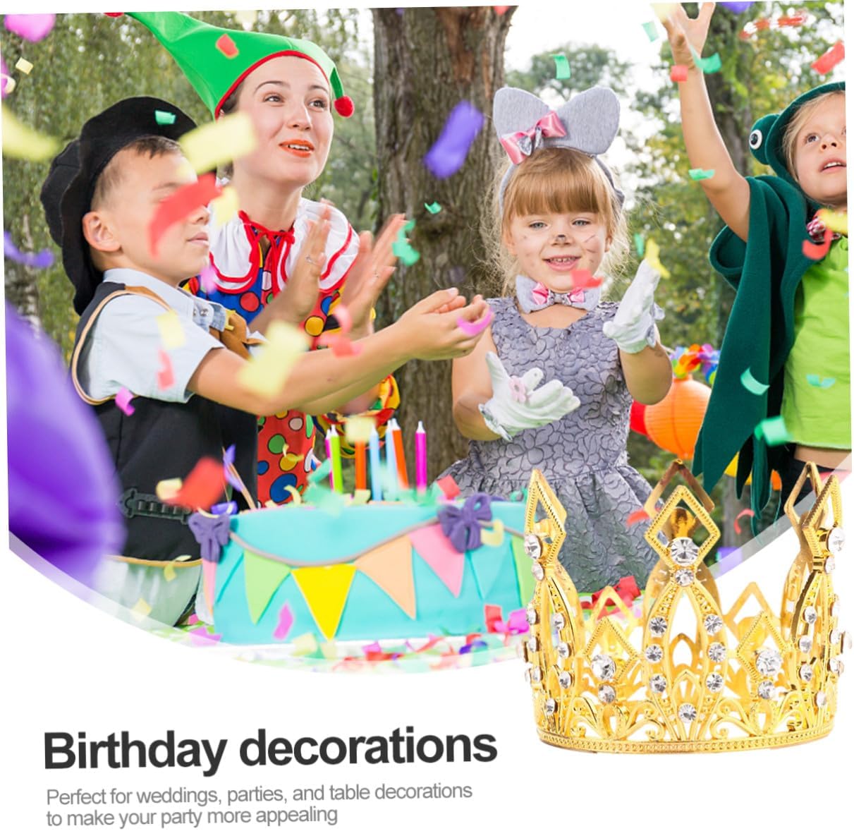 Toddmomy 2pcs Birthday Cake Crown Decoration, Non-edible Chic Cake Topper Adornments, Color Random, Suitable for Birthday Party Baking Supplies Random Color