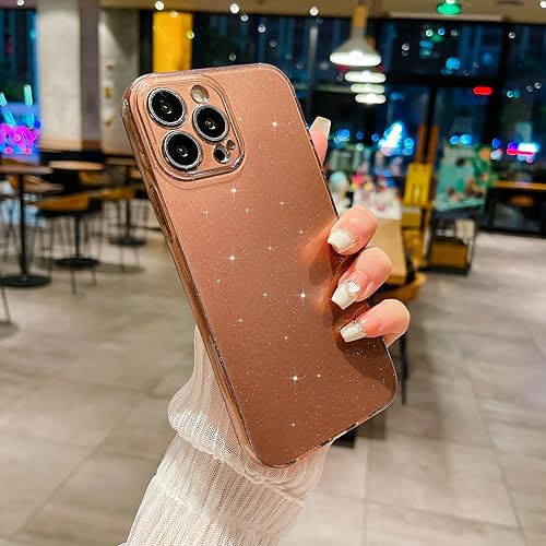 Miniatura 4 de Funda compatible con iPhone 13 Pro de 6.1 pulgadas, bonita funda de silicona brillante de neón con purpurina de lujo, delgada, a prueba de golpes,