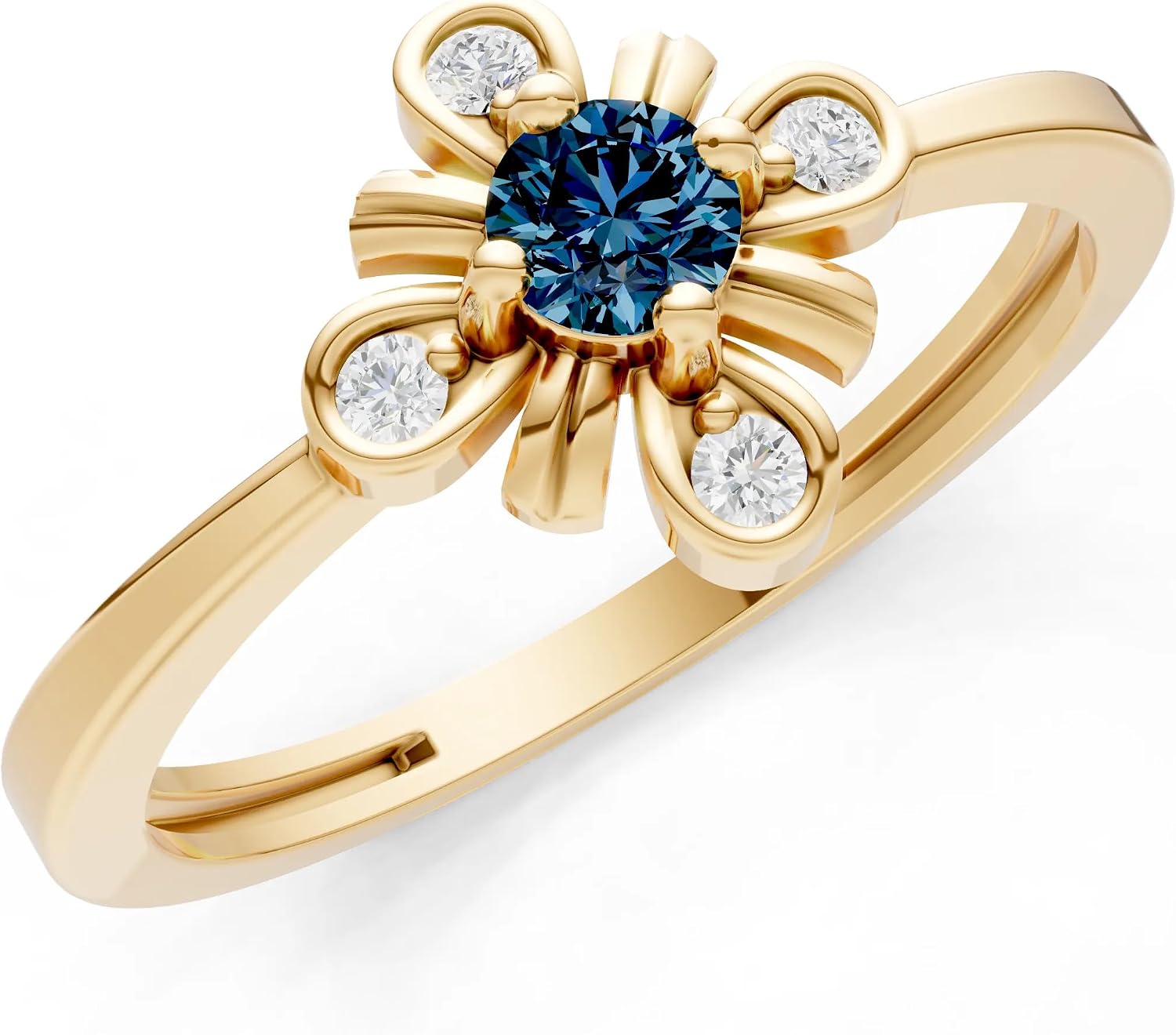 PEORA Round Cut Alexandrite Stackable Band Available in Solid 10K, 14K or 18K Ring – White, Yellow or Rose Gold