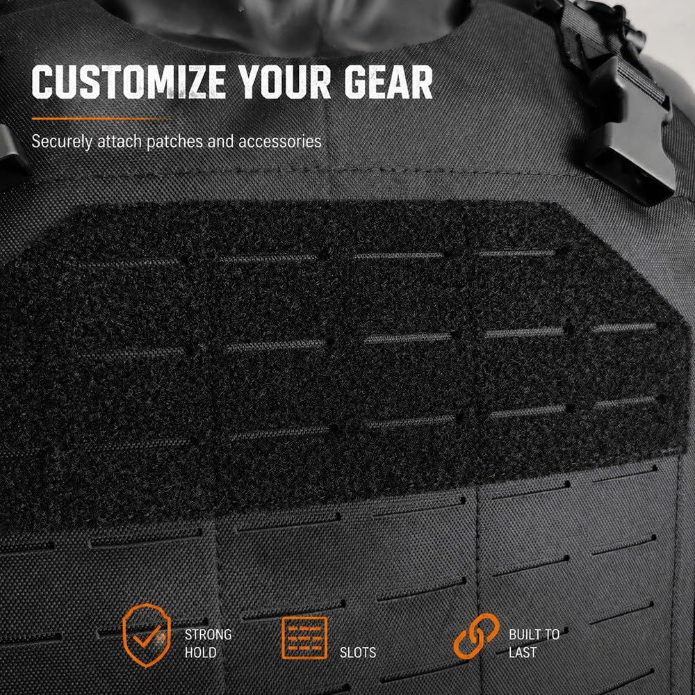 Chaleco Táctico Completo Ajustable,Protección Hombros Brazos Cuello Zona Inferior Compatible MOLLE Liberación Rápida Airsoft Paintball Actividades Al Aire Libre Disfraces