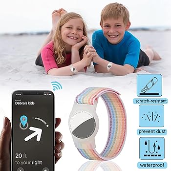 Confezione da 4 braccialetti per bambini, in silicone regolabile, traspirante e impermeabile custodia anti-perdita per localizzatore GPS per neonati e