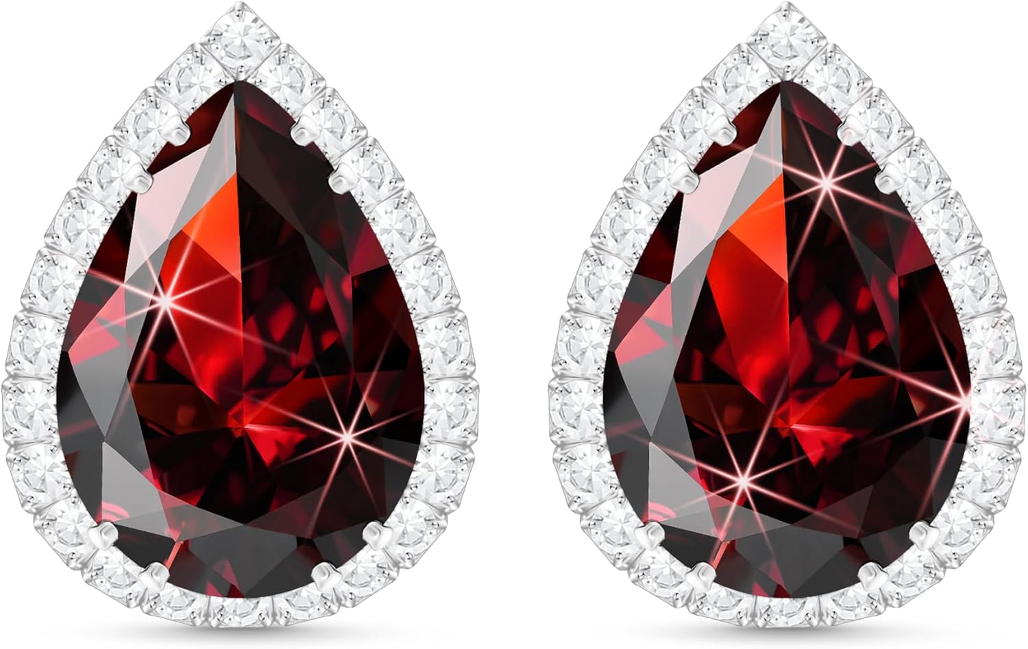 Linawe Women Stud Earrings, Teardrop Diamond Moissanite Cubic Zirconia Earrings Studs Rhinestone Jewelry Gold/Silver/Rose Gold