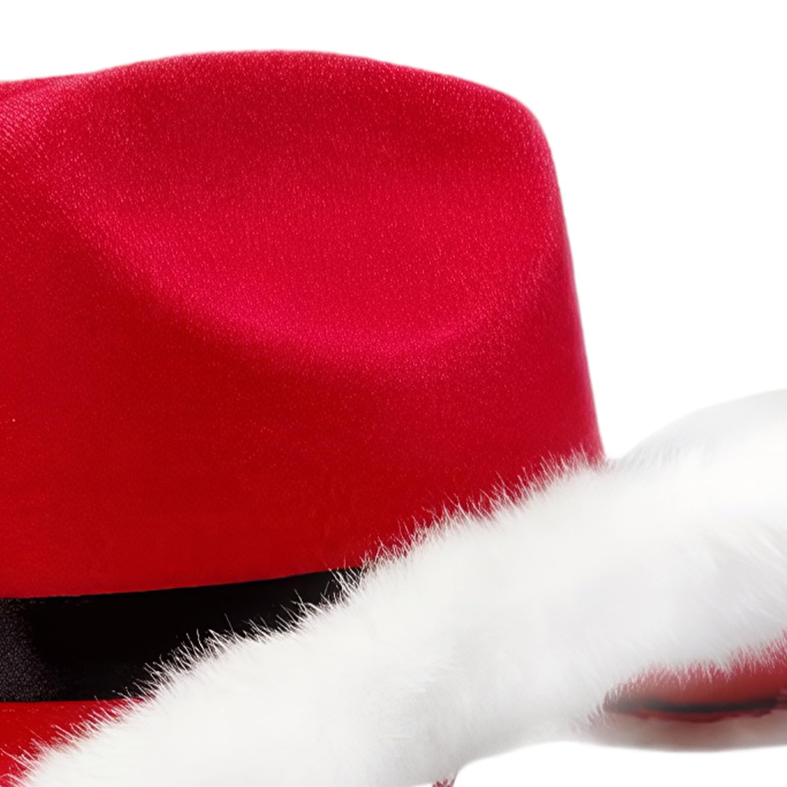 Sombrero De Rojo Gorro con Diseño de Pompones | Gorros De Santa Para Adultos Con Borde De Peluche Blanco Para Niñas Y Adultas Disfraces Navideños Accesorios Fotos Actuación