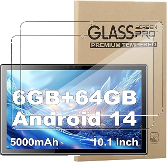 [2 Pack]Screen Protector for BYYBUO Android 14 Tablet/BYYBUO A10 Tempered Glass,Ultra Resistant,Anti Fingerprints,HD Clear,No Bubbles,9H Hardness Protector Film Tempered Glass Film,Transparent