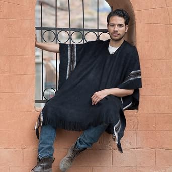 Gamboa Alpaca Wool Poncho Men Adult Cowboy and Western Ponchos