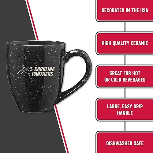 Miniatura 204 de Rico Industries, NFL Football - Taza de café de 16 oz de cerámica moteada, grabada con láser y de color de los equipos de fútbol americano de la NFL