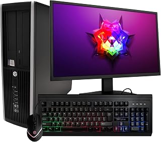 HP EliteDesk 8300 Small Desktop Computer (SFF) | Quad Core Intel i5 (3.20GHz) | 8GB DDR3 RAM | 500GB HDD Hard Disk Drive | Windows 10 Pro | 24in Monitor | RGB Mouse + Keyboard (Renewed)