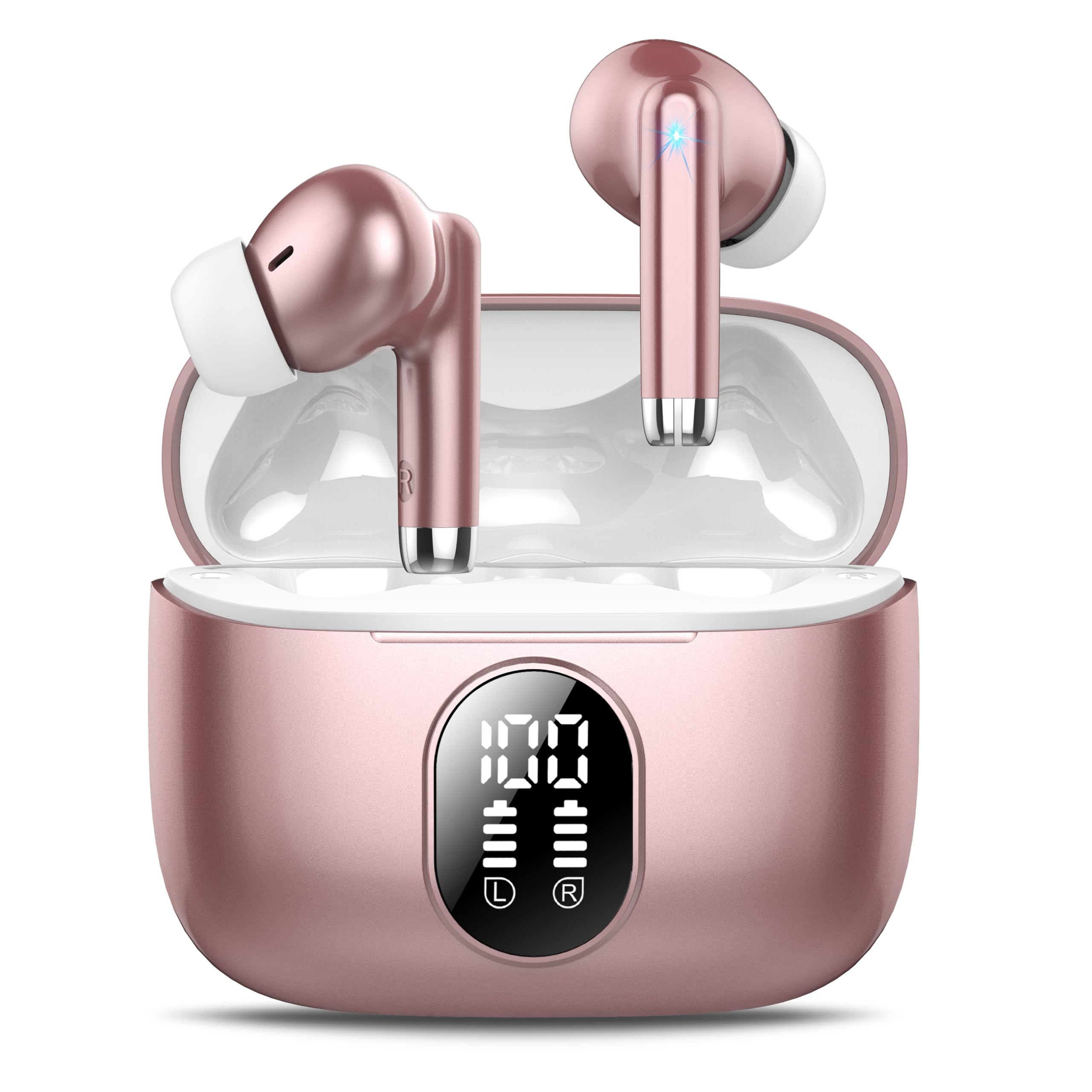 QXQ Bluetooth Kopfhörer, Neue Kopfhörer Kabellos Sport In Ear Bluetooth 5.4 Headphones mit 4 Mics, 40 Std Kabellose Kopfhörer Tiefer Bass, Noise Cancelling Earbuds Kompatibel Android iOS