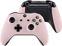 Vista 1 de eXtremeRate Soft Touch Cherry Blossoms Pink Top Shell Front Housing Faceplate Replacement Parts with Side Rails Panel for Xbox One X & One S