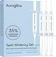 Vista 8 de Gel blanqueador Auraglow, jeringa paquete de relleno, 44% Peróxido de Carbamida, (3) Jeringas de 0.17 onzas líquidas, +30 tratamientos.