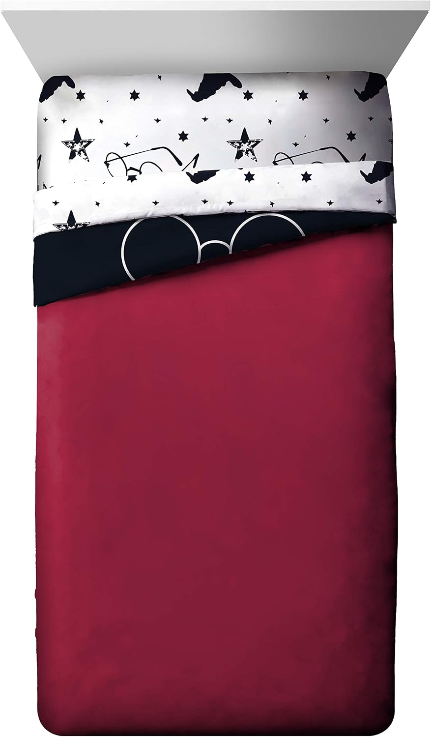 Jay Franco Harry Potter Always Glasses & Lightning Bolt Super Soft Kids Twin/Full Comforter, Bedding - Fade Resistant Polyester Microfiber Fill (Official Harry Potter Product)