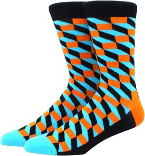 5 calcetines de algodón para hombre, color degradado, estilo de verano, calcetines largos de boda, calcetines de negocios, divertidos, para hombre