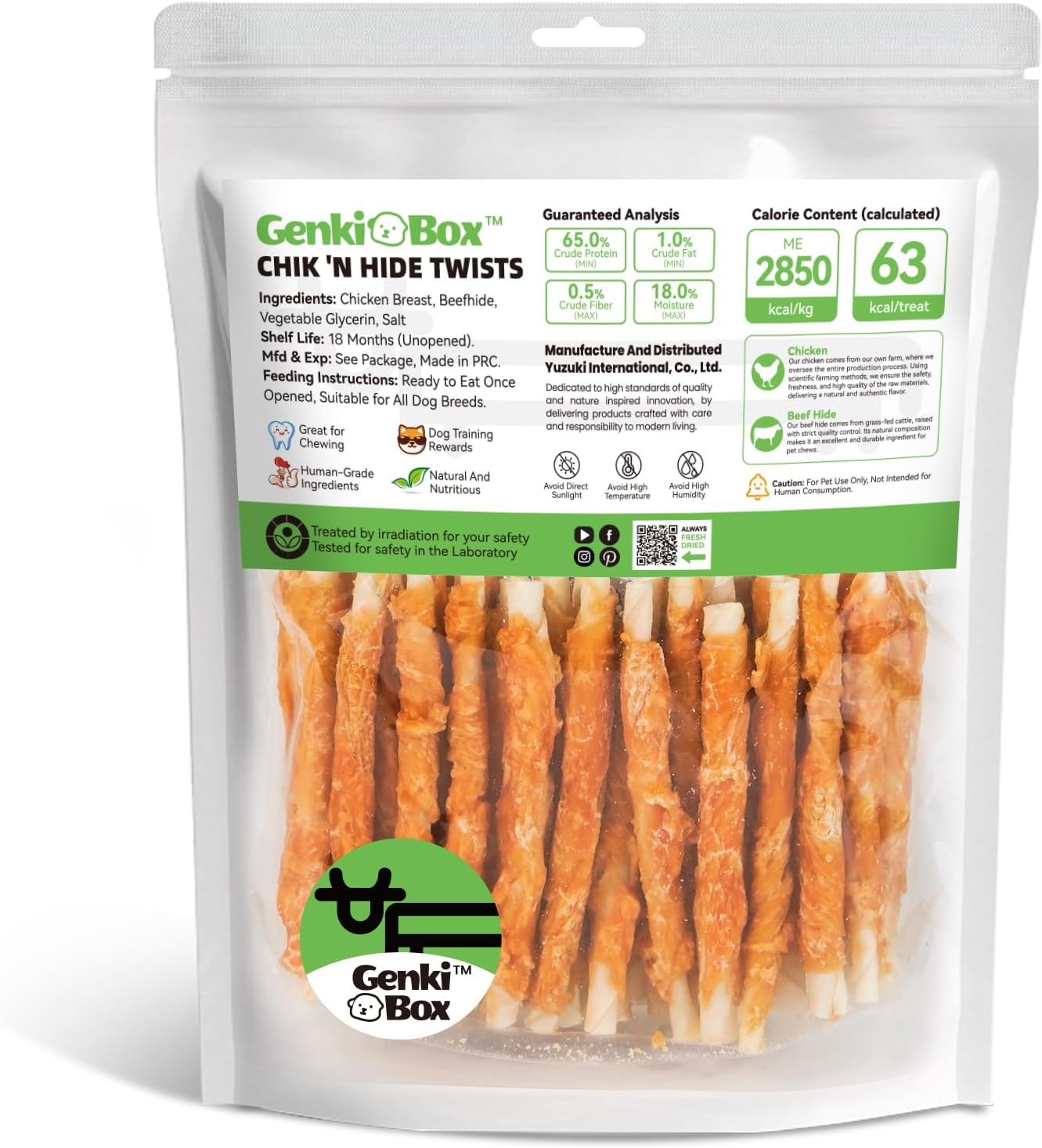 Dog Treats Chicken Jerky with Rawhide - 1.5 LB Value Pack, 100% Real Chicken, Natural Rawhide, Human Grade, High Protein, Healthy Natural Dog Chews, Training Reward, Made for North America