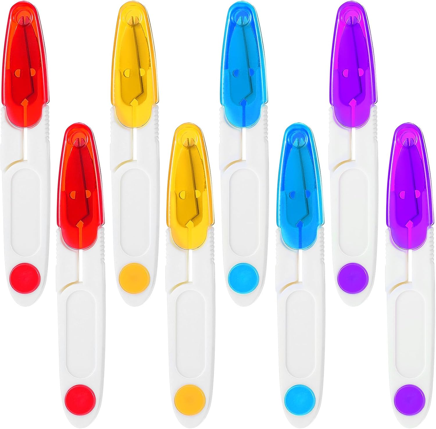 Safety Scissors 8 Pcs Thread Cutter for Sewing U Shape Scissor With Safety Cover Multipurpose Fishing Yarn Scissor Craft Clipper Cutter for Cross Stitch Thread Sewing Knitting Trimming Craft DIY