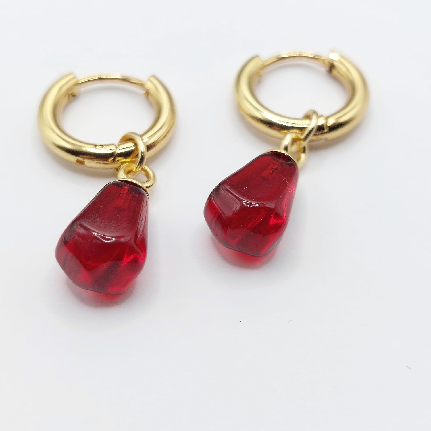 Pomegranate Seeds Hoop Earrings