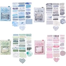 200Pcs Vintage Scrapbooking Supplies, 4 Colors Aesthetic Journal Stickers for Junk Journal, Bullet Journal Collage Kit Art Stickers for Journaling