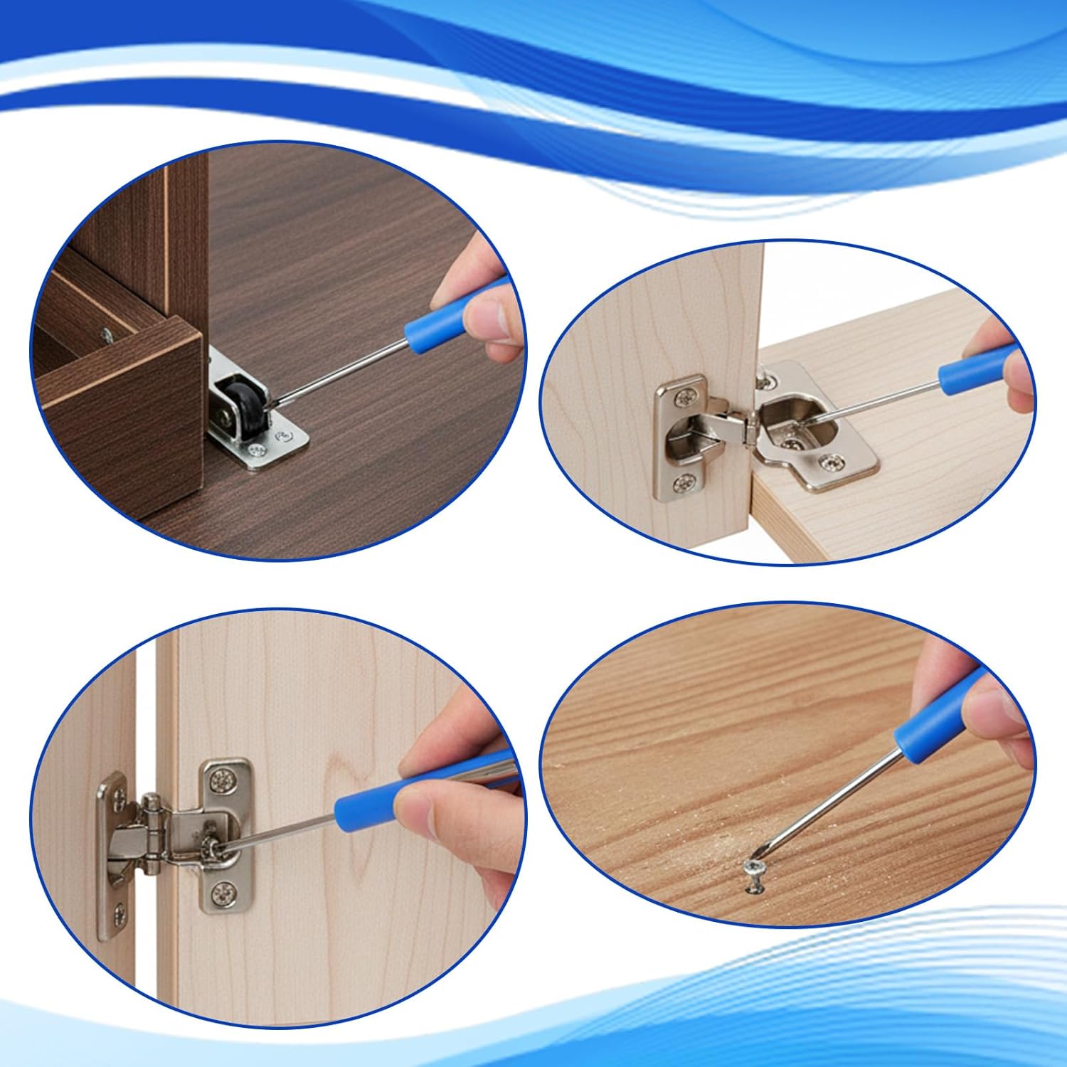 2 PCS Mini Pocket Screwdriver with Clip, 2 in 1 Magnetic Double-End Slotted and Phillips Screwdrivers Blue Two Use Set Portable Small Flathead Screwdriver Mini Cross Head Screwdrivers for Mechanical