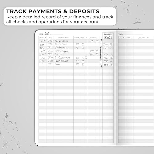 Miniatura 3 de Skyline Registro de cheques - Libro de registro contable para ingresos y gastos - Chequera de transacciones para pequeñas empresas - Cuaderno de