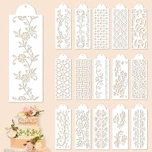 Pastry Stencils, Cake Stencils Decoration 16 Pieces | Reusable Lace Cake Stencils Plastic Stencil for Wedding Cake Decoration Chocolate Sugar