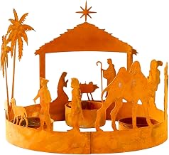 Advent Candle Holder 3-Cup Nativity Set Christmas Candle Holder for Tables Centerpieces Spiritual Decoration