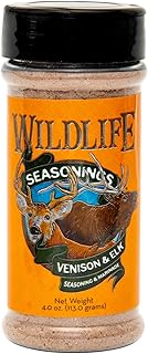 Wildlife Seasonings Venison & Elk Marinade – Wine Based with Robust Earthy Spices for a Bold Flavor for Wild Game, Beef & Duck | Seasoning & Spicy Marinade Blend for Grilling & Roasting | 4.0 oz Jar