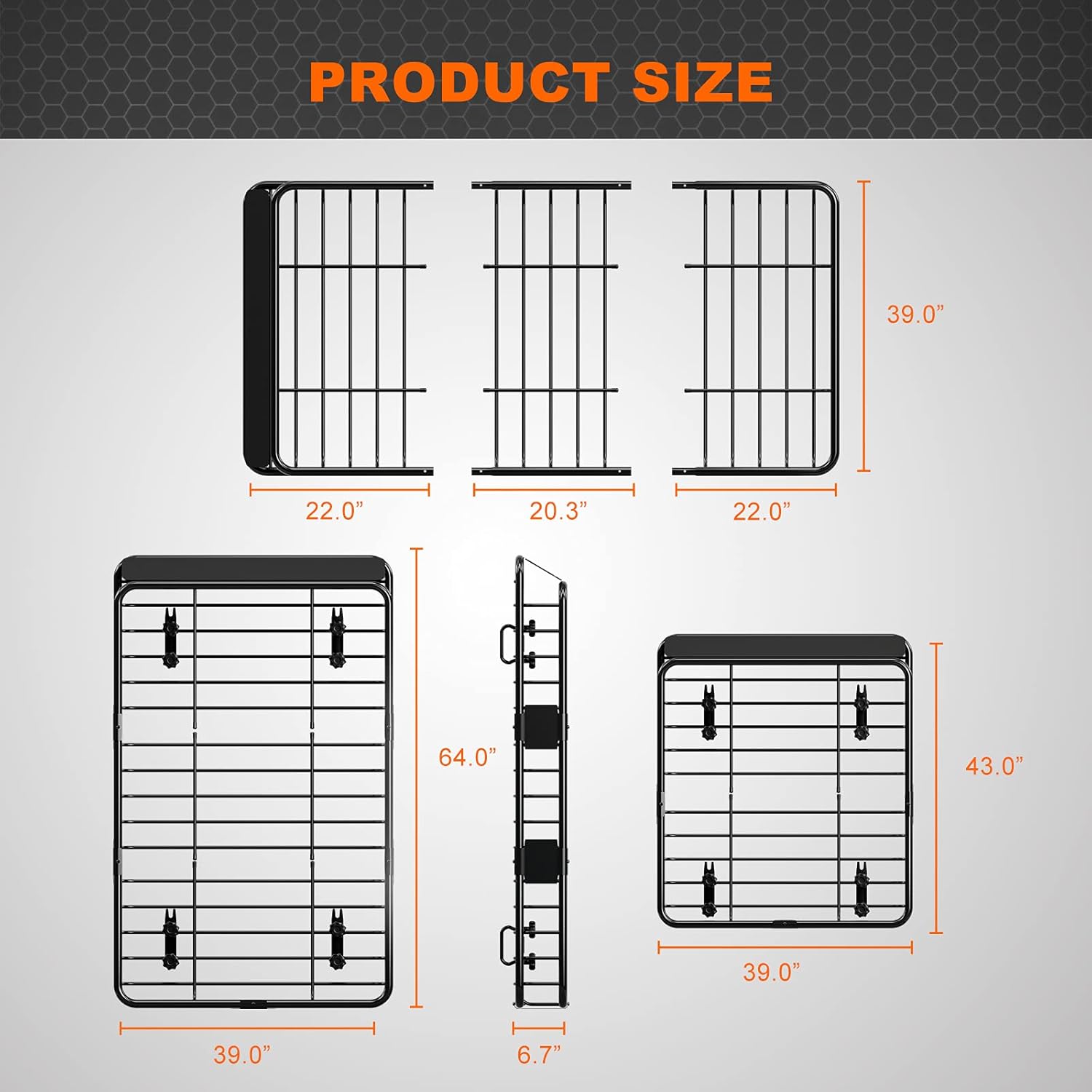 Oarlike Roof Mounted Cargo Basket w/250lb Capacity,64"x 39"x 6" Universal Car Top Luggage Holder for SUV Cars Cargo Storage Carrier Basket with Wind Fairing for Camping : Automotive