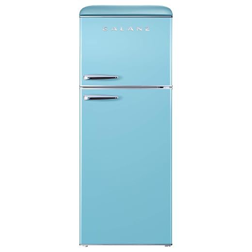 Galanz GLR10TRDEFR True Top Freezer Retro Refrigerator Frost Free, Dual Door Fridge, Adjustable Electrical Thermostat Control, Red, 10.0 Cu Ft