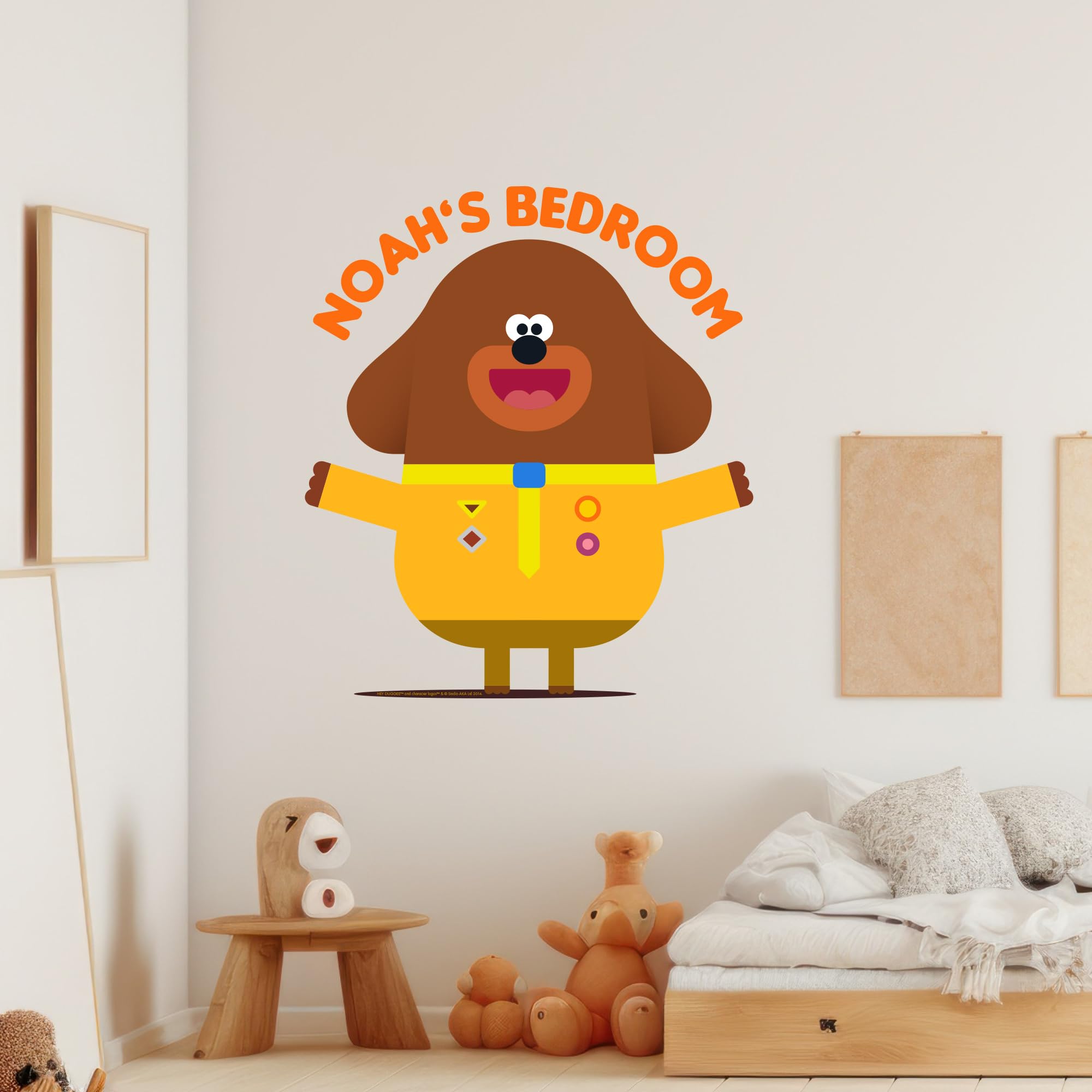 Hey Duggee Wall Sticker - Arms Open Personalised Decal Kids Wall Art (120cm Height x 110cm Width)