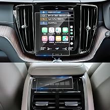 2 Pack Car Navigation + Air Conditioning Film Tempered Glass for Volvo XC60/XC40/XC90/V60 Navigation Protective Film 8.7 Inch Air Conditioner Panel Screen Protector Display Audio Film 9H