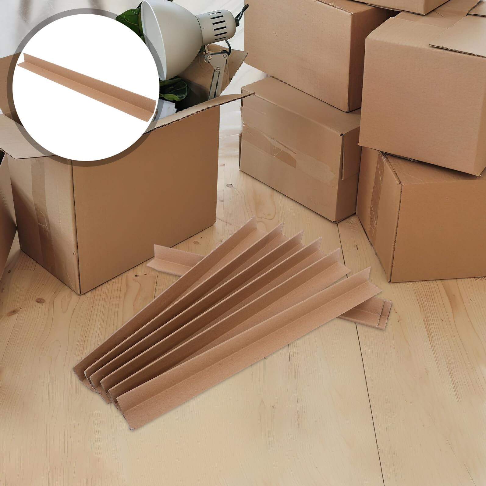 Healeved 20 Protections D'angle en Papier Recyclables pour Cartons D'emballage, Installation Rapide, pour Expédition et Gestion de Stock