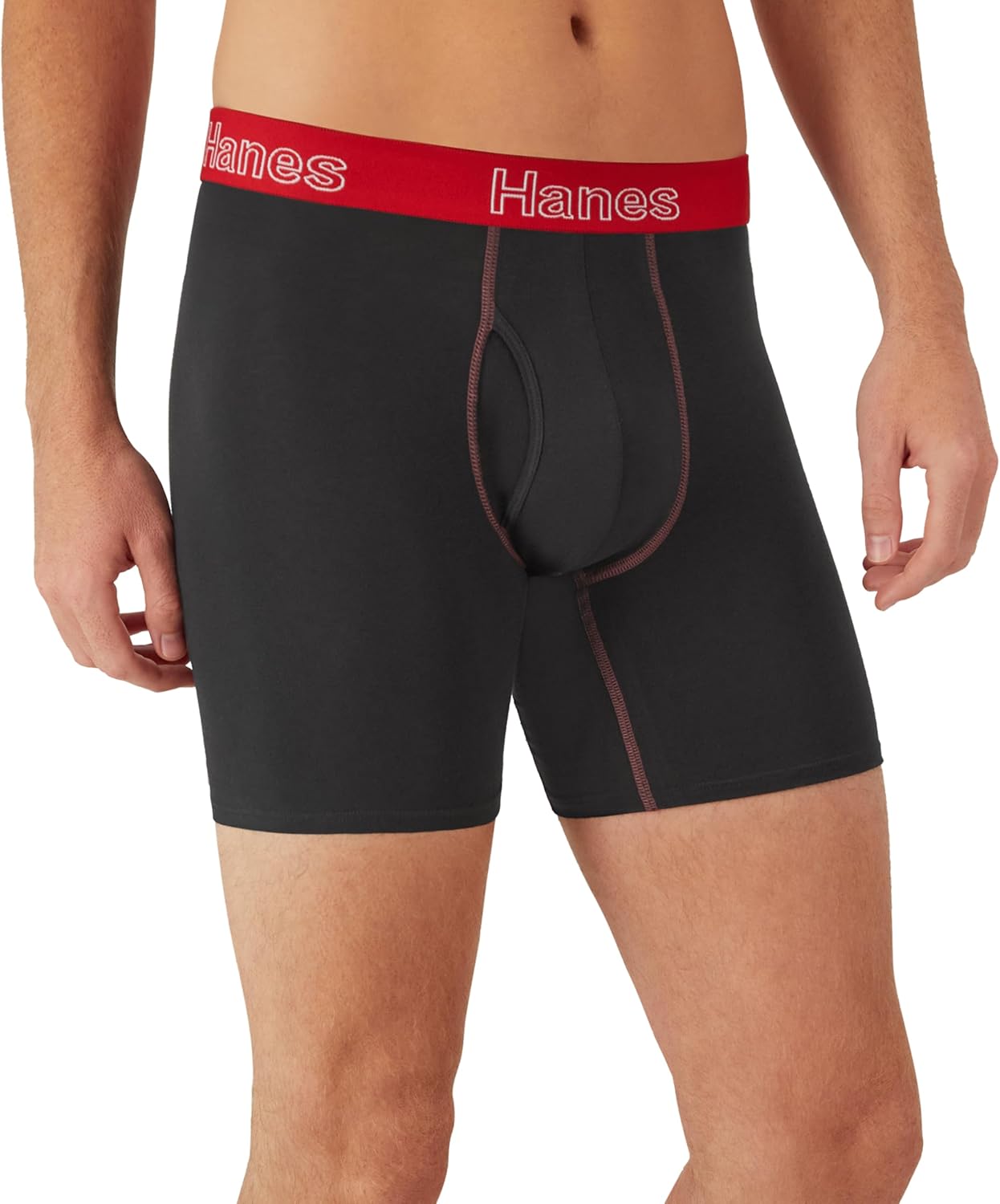 Hanes Men's Underwear, Stretch Cotton Boxer Briefs for Men, Moisture-wicking, Multi-Pack - Image 4