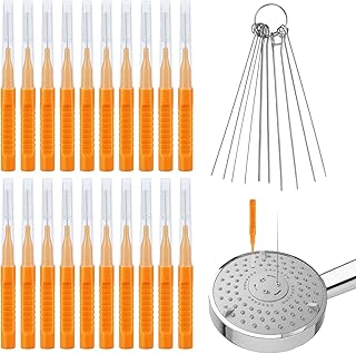 30pcs Shower Head Cleaner Tools, Shower Head Cleaning Brushes Multi-Sized Tiny Showerhead Cleaner Picks for Small Hole Anti-Clogging Cleaning Brush for Gap Nozzle Slot (Orange)