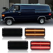 LED Side Marker Lights Replacement for 1985-1995 G10 G20 G1500 G2500 Van, 1985-1996 G3500 G30 P30 Base Van, 4 PCS Side Position Fender Parking Lamp Replace OE GM2550113, GM2860101