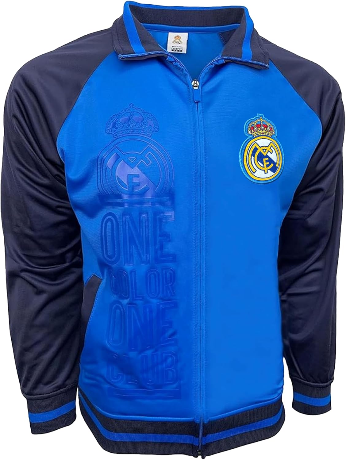 Men's Real Madrid Full Zip Track Jacket With Real M. Big Logo on Front - Image 3