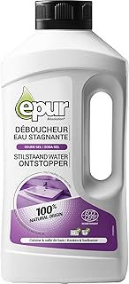 Epur Déboucheur Soude Gel Canalisations, 100% Naturel, Ecocert, Débouche les canalisations des cuisines et sdb, Formule écologique, 1 L
