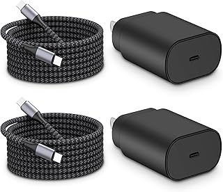 Super Fast USB C Charger, 2-Pack 25W PD/PPS Type C Fast Wall Charger Block with 10FT Long USB C to USB C Cable for Samsung Galaxy S23 Ultra/S23+/S23/S22 Ultra/S22/S21/S20, Note 20/10, Z Fold5/Z Flip5